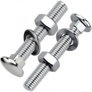 30 pi&egrave;ces Vis Tete Ronde M6x40 mm Boulon Tete Ronde Collet Carr&eacute; M6 Boulons de Carrosserie avec Ecrous DIN934 et Rondelles DIN125 pour Meubles