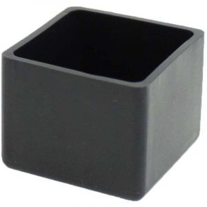 Embouts carr&eacute;s en caoutchouc 4 pi&egrave;ces pour chaises, tables, pieds de meubles (40 mm noir)