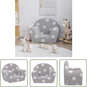 Canapé pour enfants gris clair avec étoiles peluche douce - Canapé Enfant - Canapé Bébé - Mobilier Enfant - Meubles Pour Chambre D'enfant - Fauteuil