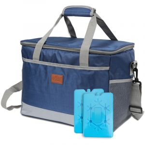 Swanew 15L Sac Isotherme Glacière Souple Isotherme Sac Picnic Pliable Imperméable Sac Réfrigérant à Repas Déjeuner Bureau Nique Bleu