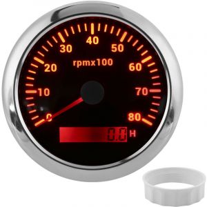 Compteur RPM Tachym&egrave;tre, 85mm/3.35in 0-8000RPM Tachym&egrave;tre Num&eacute;rique Universel Compteur RPM Tachym&egrave;tre RPM &eacute;tanche Tachym&egrave;tre Hors-Bord Marin pour
