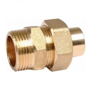Riquier - Raccord union laiton droit &agrave; souder - m 1' - diam&egrave;tre 22 mm - 341GC