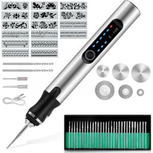 Stylo Graveur Électrique San Fil, usb Rechargeable Trousse à Outils De Gravure, Mini Outil Graver, Graveur Rotatif de Bricolage Portable Pour Bijoux