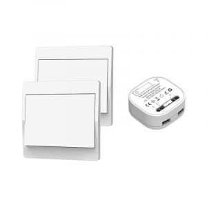 Ahlsen - Interrupteur sans Fil, sans Pile, télécommande Murale Va et Vient, Interrupteur Mural Auto alimenté, sans câblage, émetteur pour Panneau