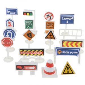 Rapanda - 18 pi&egrave;ces de panneaux de signalisation pour enfants, jouet &eacute;ducatif pour apprendre les connaissances sur la circulation, paysage de voiture