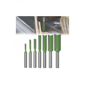 Ouylaf - 7Pcs Fraise droite à queue de 6 mm Fraise Droite Defonceuse, pour Bois Carbure de TungstèNe Outil de Travail Du Bois, Routeur Droite à