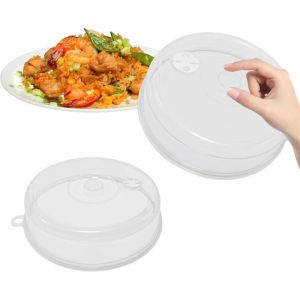 2 Pi&egrave;ces Cloche Micro Onde 23 cm et 17 cm, Anti-&eacute;claboussures r&eacute;sistant couvercle micro-ondes, Cloche micro onde sans BPA, Tailles mixtes pour