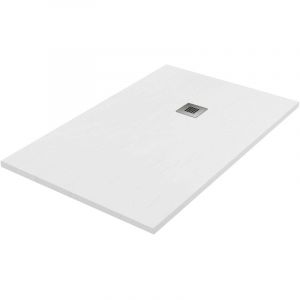 Receveur de douche en résine couleur blanc 90x160 cm avec caillebotis et bonde - Showey