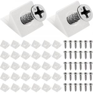 40 PCS &Eacute;querre De Fixation, Equerre Blanche Renfort Tiroir Cale Pour Meuble Cales De R&eacute;paration De Fond De Tiroir Affaiss&eacute; 90 Degr&eacute;s Avec Vis - Fix