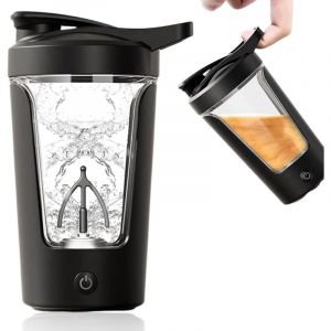 Shaker &eacute;l&eacute;ctrique, mixeur pour Shakes sans grumeaux, Shaker &agrave; prot&eacute;ines, 7000 tr/min, charge rapide USB-C, Protein Shaker rechargeable (noir)