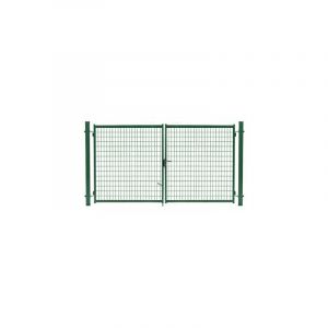 Cloture&jardin - Portail Grillag&eacute; Vert jardimalin - Largeur 4m - 1,20 m&egrave;tre