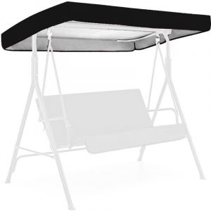 Housse de remplacement noire pour balancelle, housse de remplacement pour balancelle 3 places, toit de balancelle de jardin, housse de store