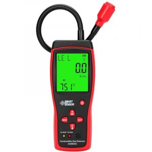 Détecteur de fuites de gaz professionnel,AS8800C, avec écran LCD numérique, capteur flexible, surveillance de la température, arrêt automatique,