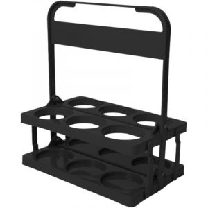 Porte-bouteilles pour 6 bouteilles, panier &agrave; boissons, en plastique, porte-gobelet portable, pliable, avec poign&eacute;e, pour boissons, bi&egrave;re, vin de