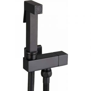 Kit Douchette WC, Noir Pulv&eacute;risateur de Bidet &agrave; Main en Laiton Bidet Pulv&eacute;risateur Mural Douchette WC Kit Complet , Hygi&egrave;ne Personnelle, G1/2