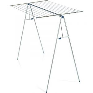 Leifheit &ndash; S&eacute;choir sur pieds 72706 &ndash; &Eacute;tendoir &agrave; linge 21m &ndash; Acier inoxydable &ndash; Hauteur 1,50m &ndash; Pliable pour rangement compact