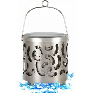 Cuisini&egrave;re ext&eacute;rieure Couvercle Camping Mini,Chauffe Adaptateur R&eacute;chaud Portable,R&eacute;chaud de Chauffage Acier Inoxydable,pour Butane Gaz Cuisini&egrave;re