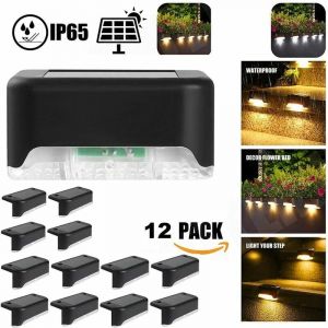 Lampe de clôture solaire étanche, lumière de pont solaire, lampe d'escalier, lampes solaires de jardin LED IP65 pour clôtures d'escalier de patio