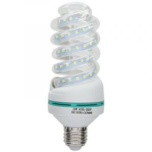 Ampoule LED spirale E27 à économie d'énergie, lumière blanche brillante, AC 180240V (16W)