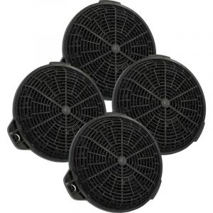 4x Filtres &agrave; charbon actif compatible avec Cooke & Lewis CLCH90LKSS, CLCH90LKBL, CLCH90SS-C, CLCH60LKSS, CLCH60SS-C hotte aspirante - 13,25 cm - Vhbw