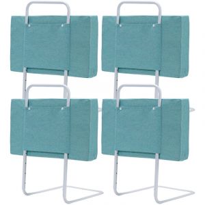 Randaco Barri&egrave;re de lit r&eacute;glable en hauteur 200 cm Anti-chute Tube en acier r&eacute;glable de 40 &agrave; 60 cm Pour lit d'enfant lit de parent Vert marin