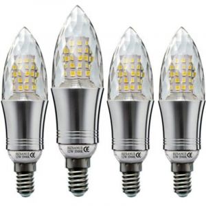 Lot de 4 Ampoule LED en Forme de Bougie E14 12W, &Eacute;quivalent 100W Ampoule Incandescente, Blanc Lumi&egrave;re du Chaud, Ampoule Bougie Petit Edison &agrave; Vis
