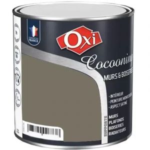 Peinture d'int&eacute;rieur monocouche pour murs & boiseries oxi cocooning murs & boiseries satin Tourbe (ox197) 0.5 litre