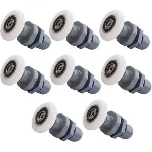 Lntyq Lot de 8 roulettes pour porte de douche, roulettes de douche de 25 mm, roulettes pour porte coulissante, adapt&eacute;es aux portes en verre d'une