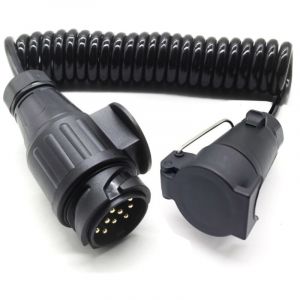 1.3M Rallonge Remorque 13-7 Broches, 12V Rallonge Remorque avec Prise M&acirc;le 13 Broches et Prise Femelle 7 Broches, Rallonge Spirale C&acirc;ble Remorque,