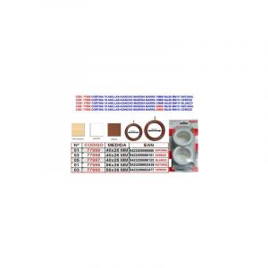 Epid - Rideau 10 anneaux avec crochet en bois pour tringle 19mm 40x26mm couleur naturelle
