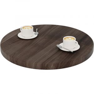 Plateau de table rond 60 cm en bois naturel Pour table basse ronde ou de chevet Épaisseur : 40 mm Couleur : Ébène - Lamo Manufaktur