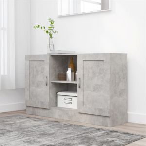 Buffet，Bahut， Meuble de Rangement Gris béton 120x30,5x70 cm Bois d'ingénierie CFW748661