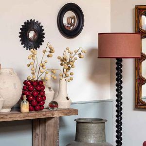 Miroir rond convexe noir 26cm