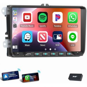 Essgoo - Pour vw golf 5 6 Passat Touran Tiguan autoradio 9' Android 14 gps Navi wifi Carplay 4+64G dab