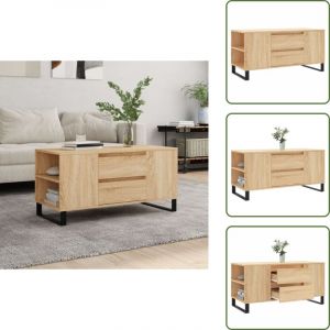 Table basse ch&ecirc;ne sonoma 102x44,5x50 cm bois d'ing&eacute;nierie - Table Basse - Meuble Salon - Table D'appoint - Table Design - Mobilier Contemporain