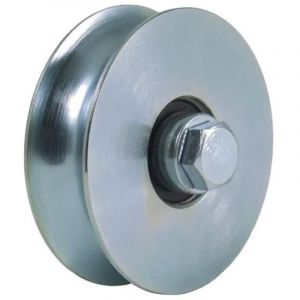 80mm roue &agrave; gorge ronde avec deux roulements &agrave; billes roue a gorge pour portail