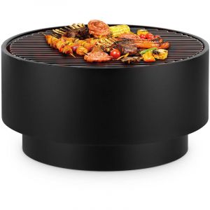 Blumfeldt - Pompeji - braséro et Barbecue, Baril à feu, Grille de Cuisson chromée, ø 60 cm, Grille de Cuisson Ø56 cm, 60x40 cm (ØxH), Grille à