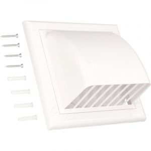 Kotarbau - Conduit d'air mural - Diamètre : 125 mm - Sortie murale avec clapet anti-retour - Couvercle de ventilation pour systèmes de ventilation