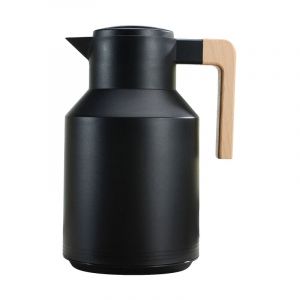 Carafe à café isotherme 1 L Carafe isotherme à double paroi Pot thermos avec poignée en bois Bouilloire à eau Flacon isotherme Carafe à thé Garder au