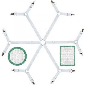 Lntyq - Attache Drap Housse, Tendeur Drap Housse, Sangle Matelas, Elastique Drap Housse, Sangle Drap Housse, Clips à 3 Voies et 6 Côtés, Convient Aux