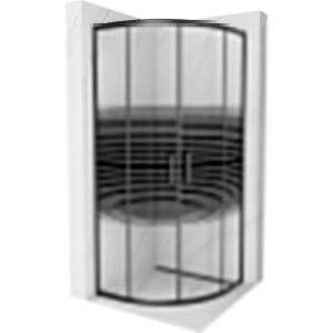 Mexen - Rio cabine de douche semi-circulaire 80 x 80 cm, rayures, noire - 863-080-080-70-20