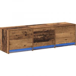 Meuble tv avec led Bois Vieilli 140x34x40 cm Bois reconstitué Vidaxl