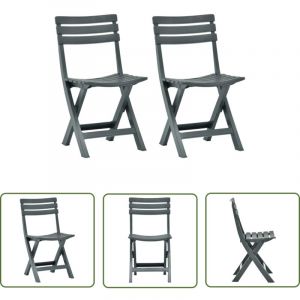 The Living Store - Chaises de jardin pliables 2 pcs Plastique Vert - Chaise De Jardin - Chaise Pliable - Mobilier De Jardin - Chaises Bistrots