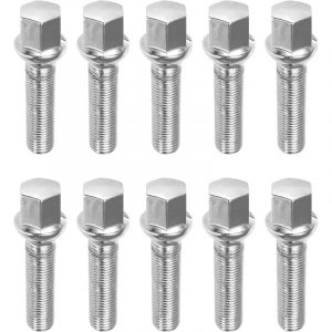10PCS Boulons de Roue de Voiture,Goujon de Roue,Boulons de Roue Boulons de Roue &agrave; Anneau Conique M14 x 1,5,Boulons Remplacement,Convient aux Jantes