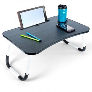 Grande table pour ordinateur portable, tablette pour le petit-d&eacute;jeuner, support de plateau de lit pliable