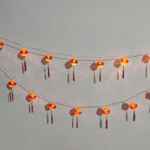 Guirlande Lumineuse Lanterne Rouge, Guirlande Lumineuse Lanterne Chinoise &eacute;tanche pour Jardin (avec pompon 6 m&egrave;tres/19,7 pieds 40 lumi&egrave;re)