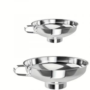 Entonnoir Cuisine Inox,Entonnoir &agrave; Col Large avec Poign&eacute;e,Entonnoir &agrave; Confiture et Conserve,Large Ouverture,pour Le Transfert Poudre Liquides