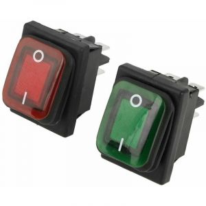 4 Pcs Interrupteur &agrave; bascule 4-Broches 2-Positions ON-OFF Interrupteur Basculant Marche/Arr&ecirc;t Interrupteur Etanche avec Voyant Lampe Rouge Vert 220V
