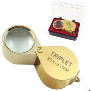 Bijoutier Eye Loupe Verre loupe 30x Loupe avec Botier 30x Loupe de Poche Pliable en Verre Loupe Botaniste Loupe Bijoutier 30X PZCC