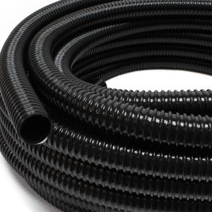 Wiltec Tuyau d'aspiration noir &ndash; 25 m / &Oslash; 40 mm (1 1/2") / 270 g/m &ndash; avec Spirale de renforcement &ndash; Tube souple sans pression en PVC &ndash; pour Arrosage